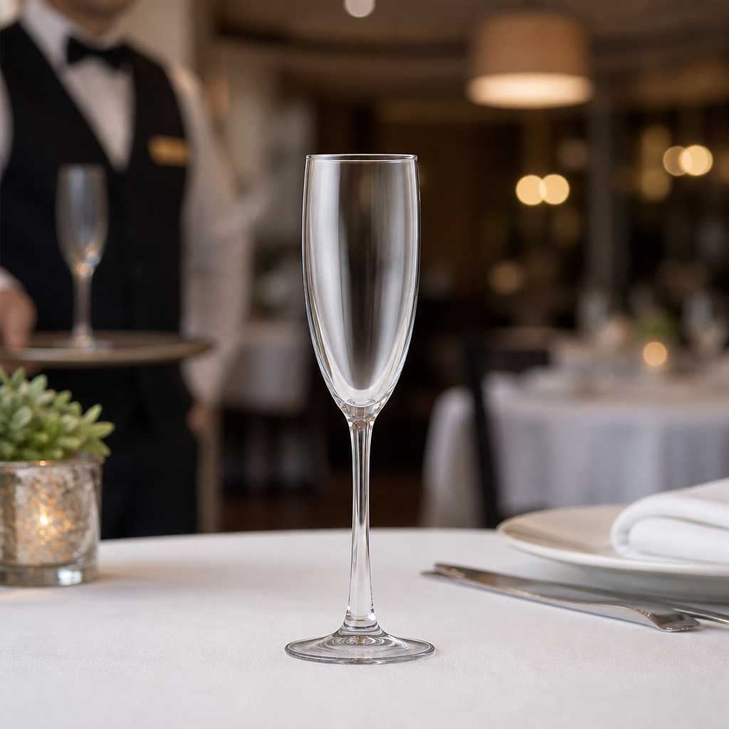 Tempered Glass Vina Flutes 190ml for Everyday Table Service (Pack of 24)