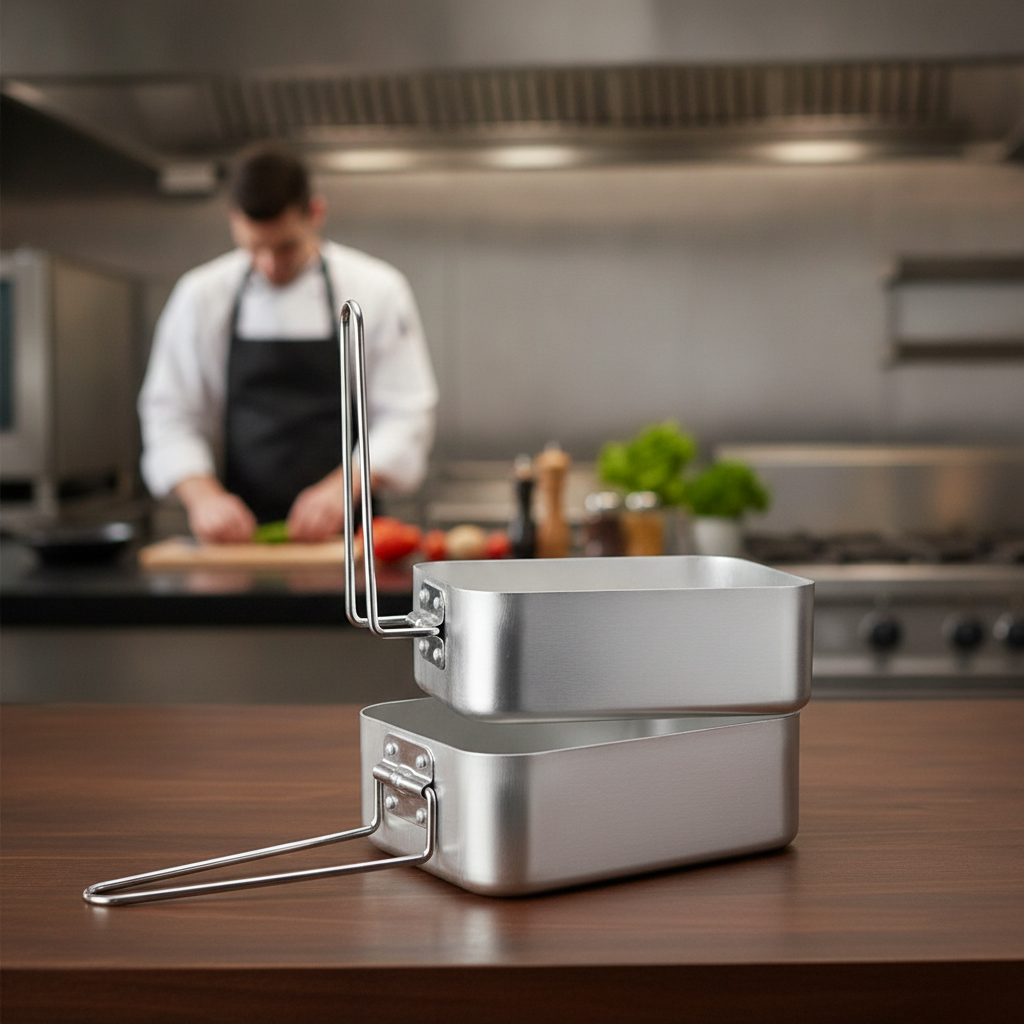 Stainless Steel Mess Tin Set 185x130mm for Casual Dining