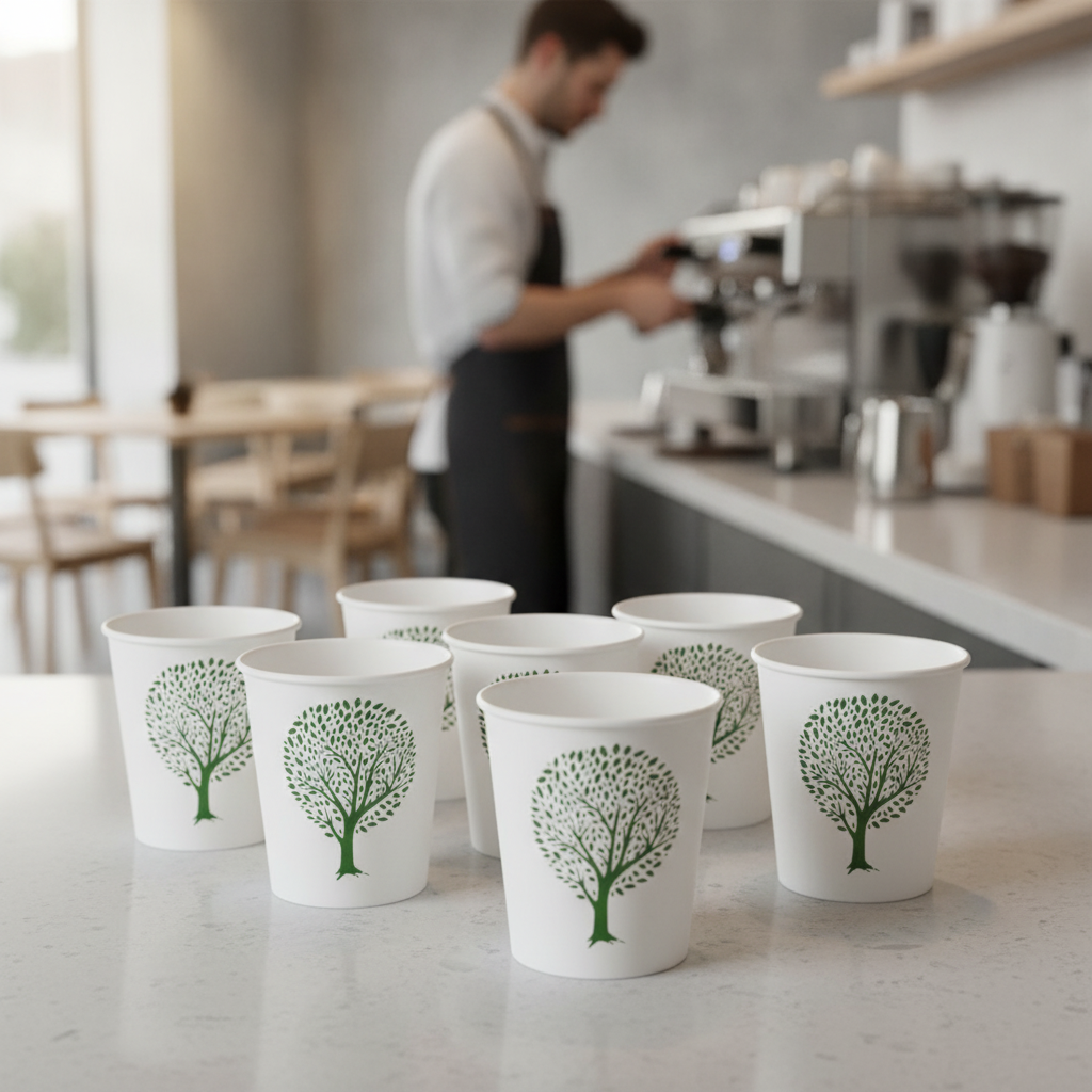 Compostable White Hot Cups 4oz for Takeaway Beverages (Pack of 1000)