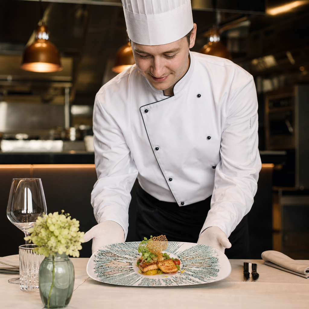 Oblong Plates 350x185mm Vitrified Ceramic for Everyday Use (Pack of 6)