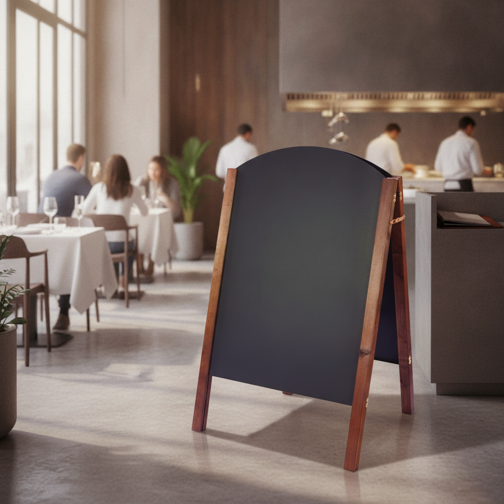 Wood A-Board with Curved Top for Outdoor Promotions