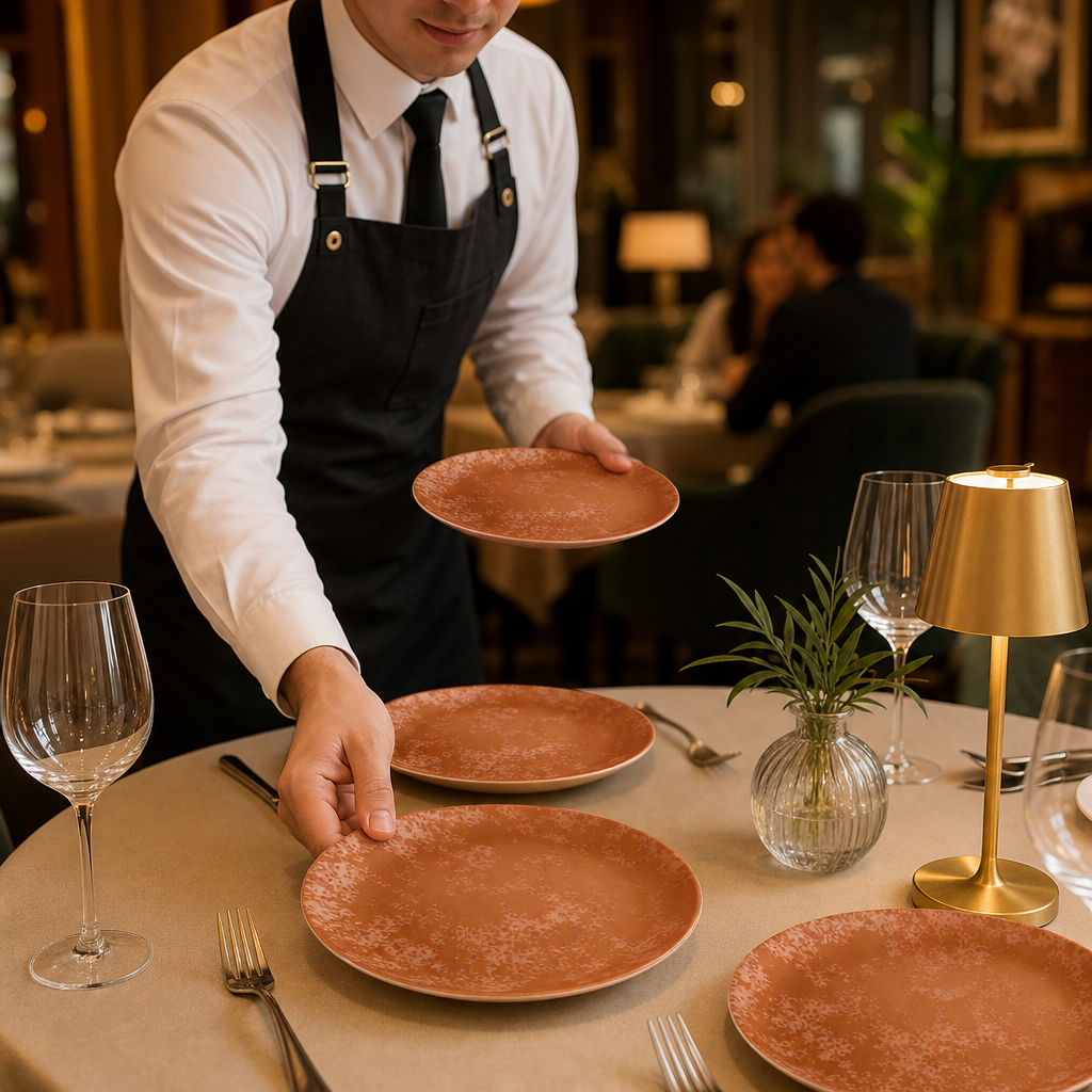 Crushed Velvet Coupe Plates 164mm Copper Bone China for Elegant Dining (Pack of 6)