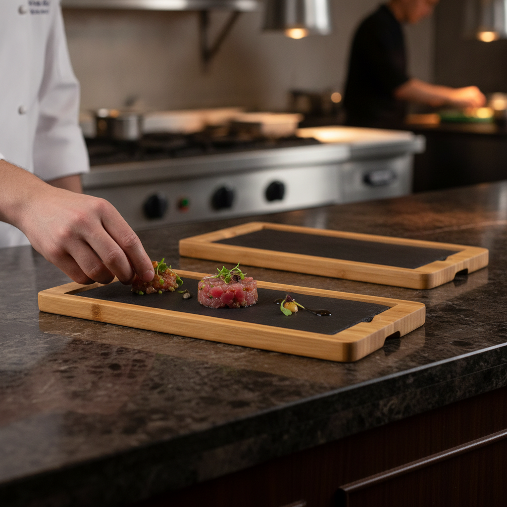 Wooden Base 130x330mm for Rectangular Slate Platters