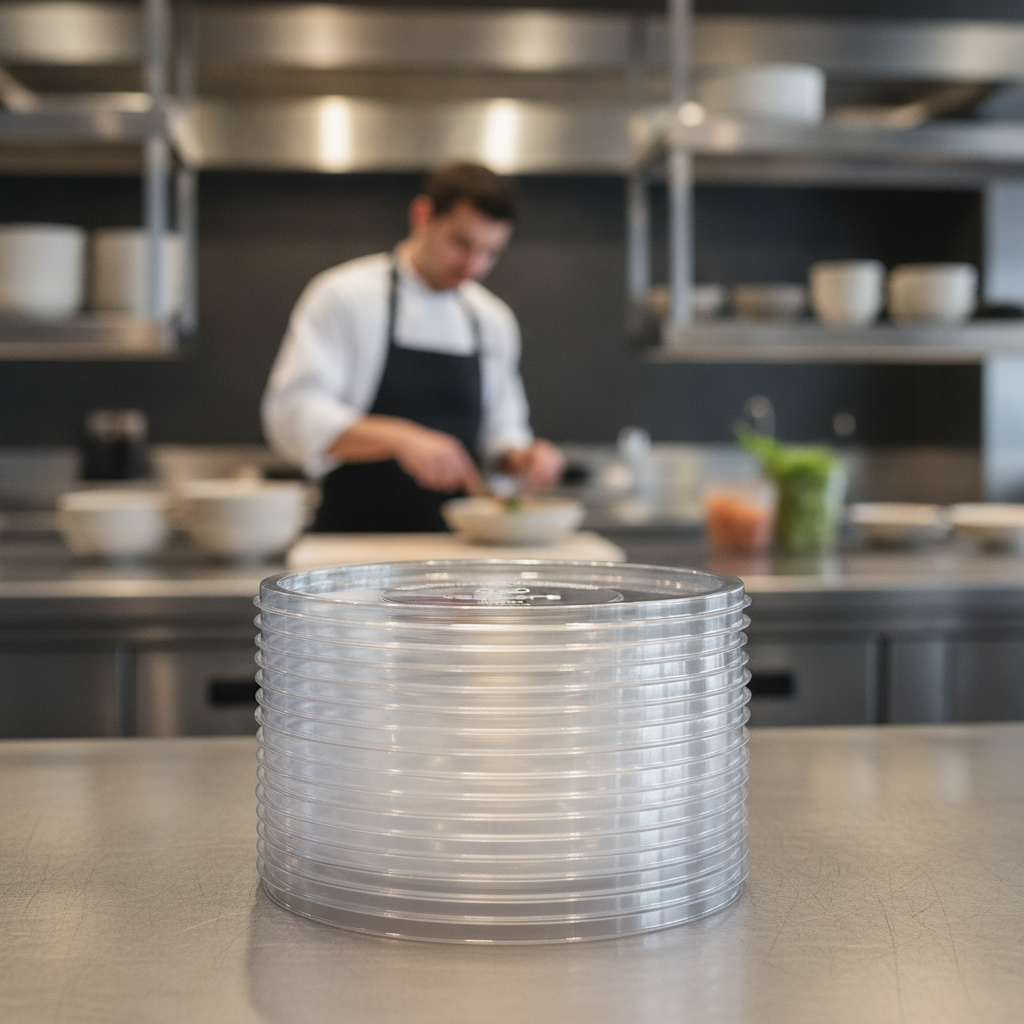 PLA Compostable Bon Appetit Wide Bowl Flat Lid for Takeaway Food (Pack of 300)
