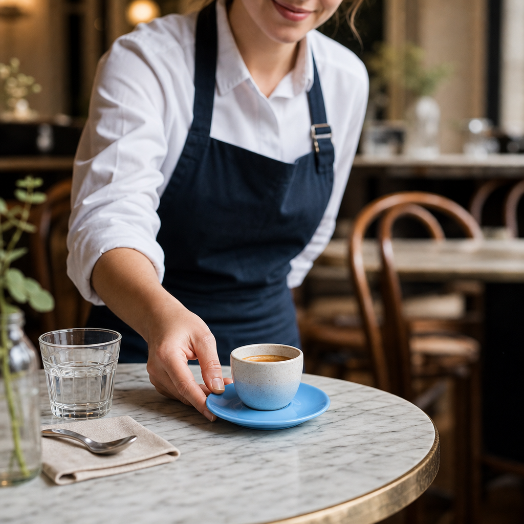 Espresso Saucers 117mm Blue Stoneware for Cafés (Pack of 12)