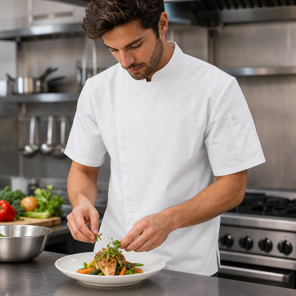 Unisex Cannes Chef Jacket in White for Professional Kitchens