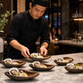 Metallic Bronze Shell Bowls 150x70mm Ceramic for Seafood Presentation (Pack of 6)