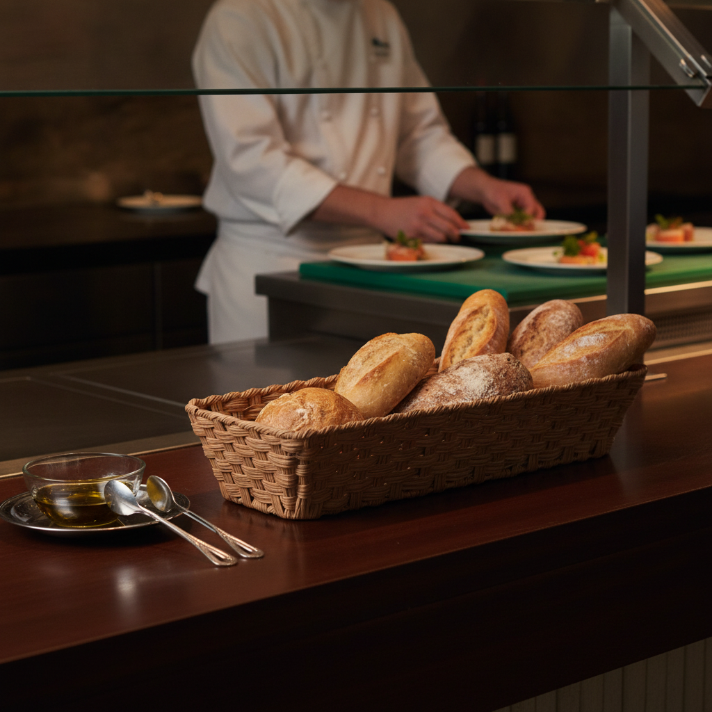 Polypropylene Brown Buffet Basket GN 2/4 for Food Presentation