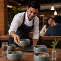 Deep Bowls 256ml Grey Vitrified Ceramic for Dining (Pack of 12)