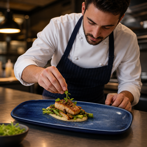 Chefs Plates Cobalt Blue Vitrified Ceramic for Restaurants (Pack of 12)