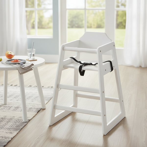 Wooden High Chair Antique White 750x510mm, Wood