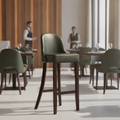 Rubber Wood Bar Chair with Bison Cedar Upholstery 1030mm for Commercial Use