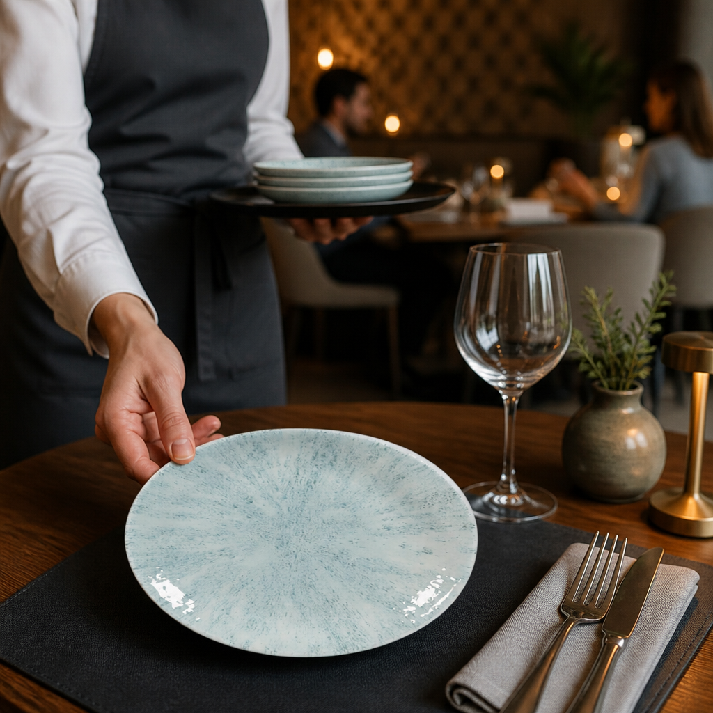 Coupe Plates 165mm Aqua Porcelain for Stylish Dining (Pack of 12)
