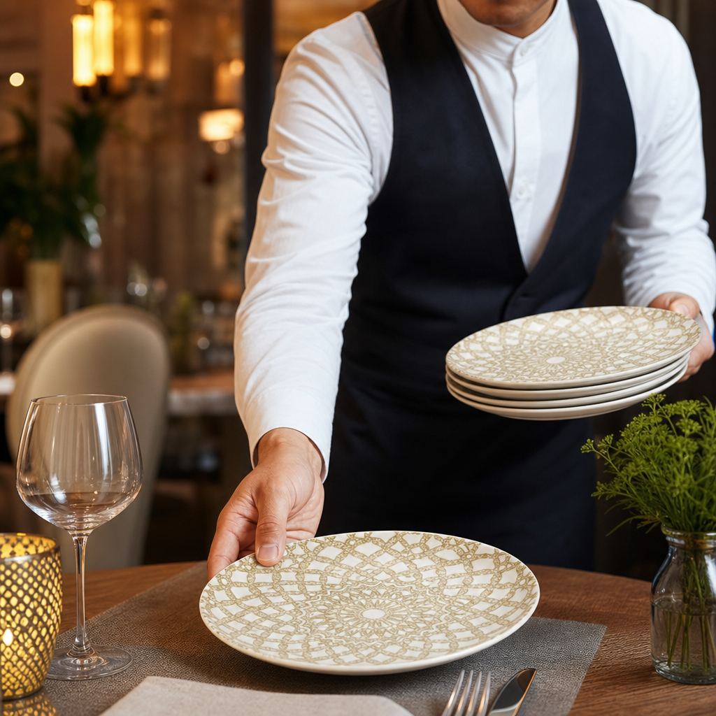 Coupe Plates Sand Porcelain for Dining Experiences (Pack of 12)