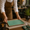 Alumina Rectangle Plates Aqua Vitrified Ceramic for Casual Dining (Pack of 6)