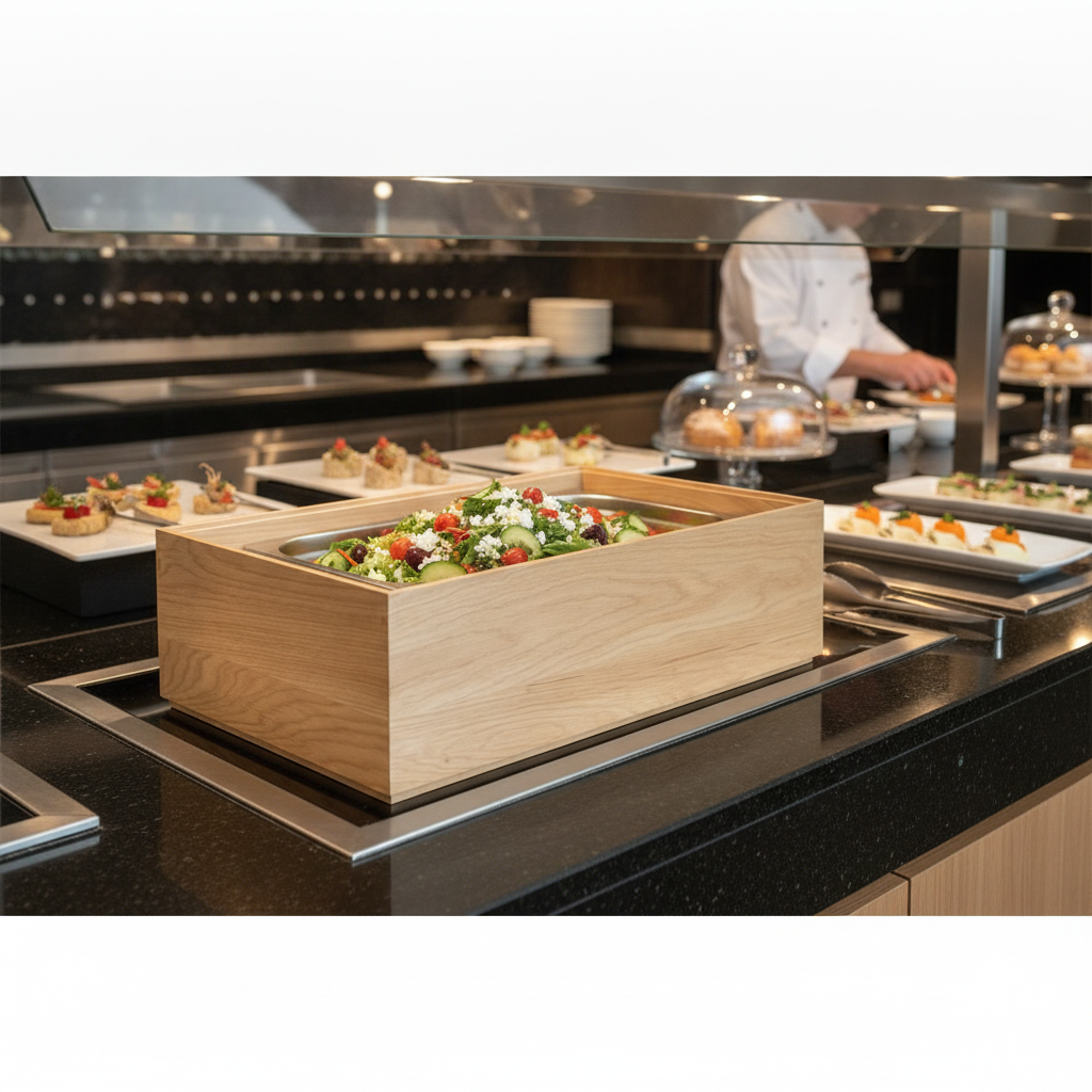 Oak Wooden Box GN 1/1 for Buffet Stations
