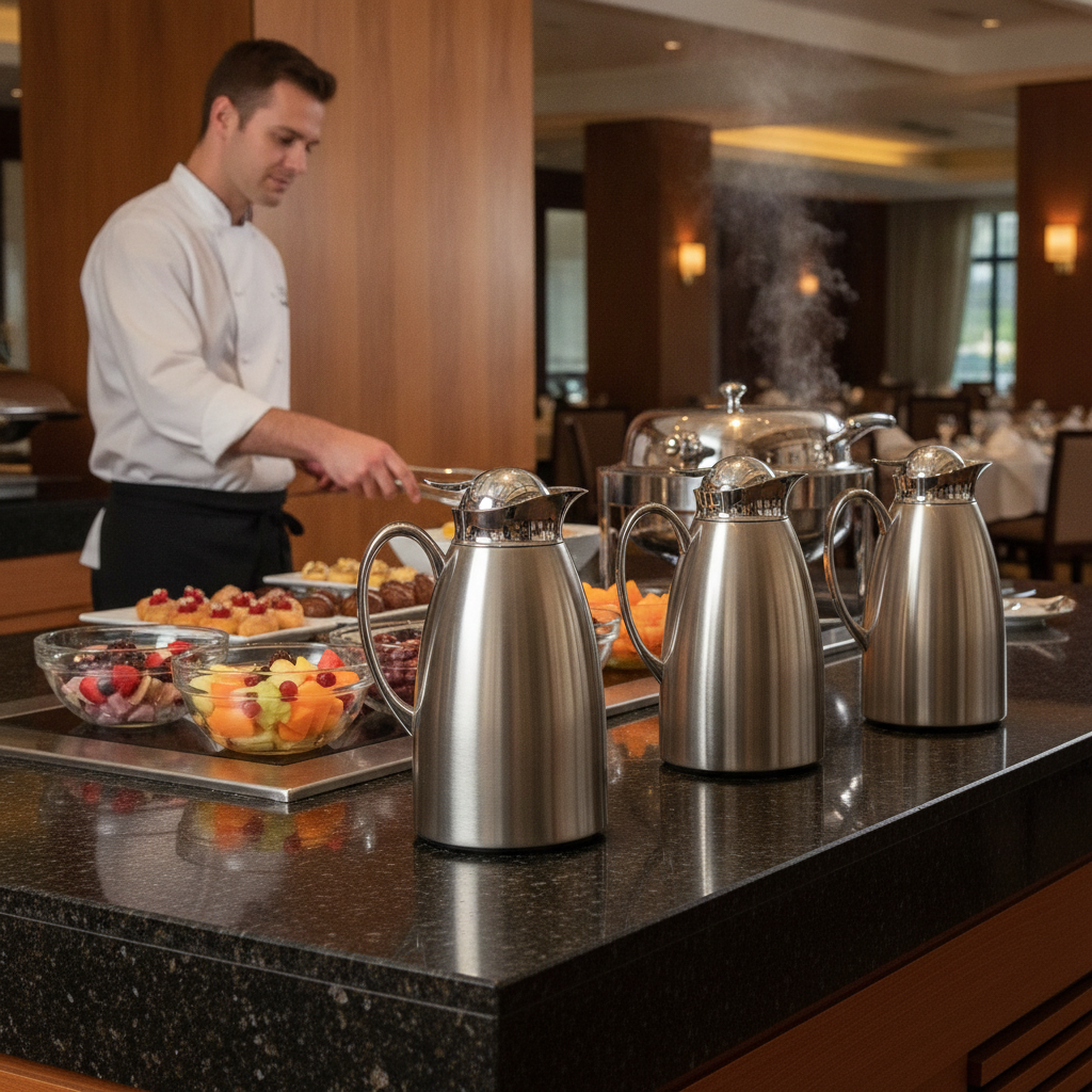 Stainless Steel Vacuum Insulated Jug 1L for Canteens & Buffets