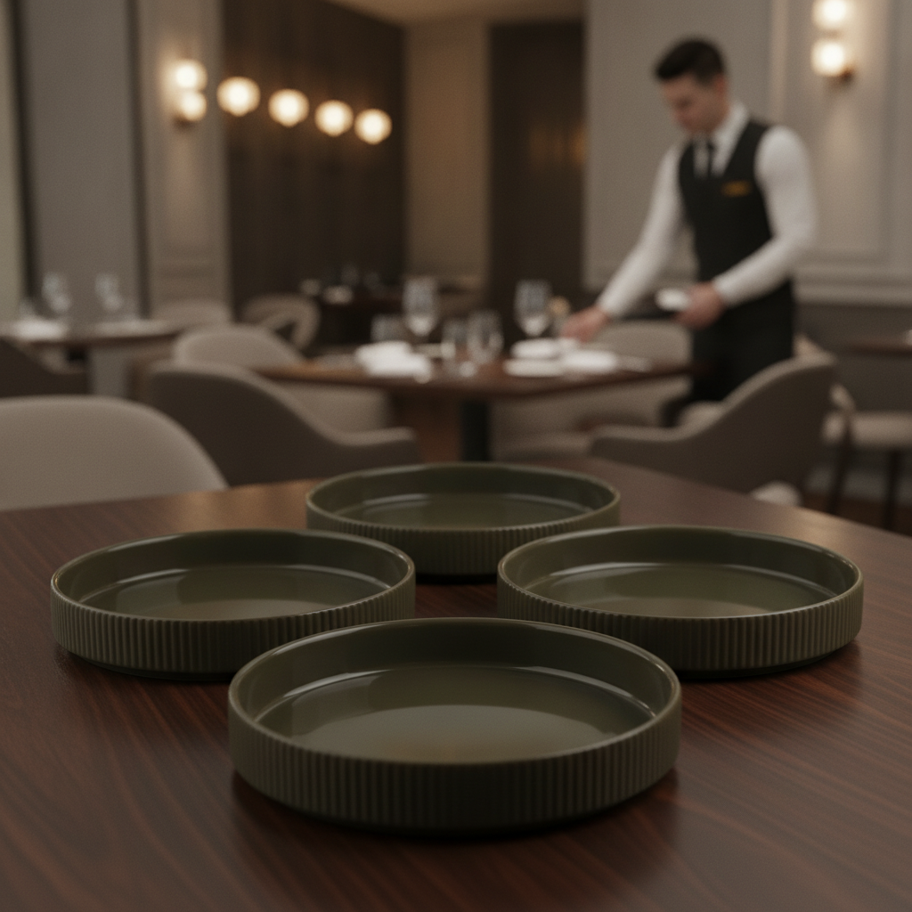 Porcelain Walled Plates 200mm for Catering & Hospitality (Pack of 3)