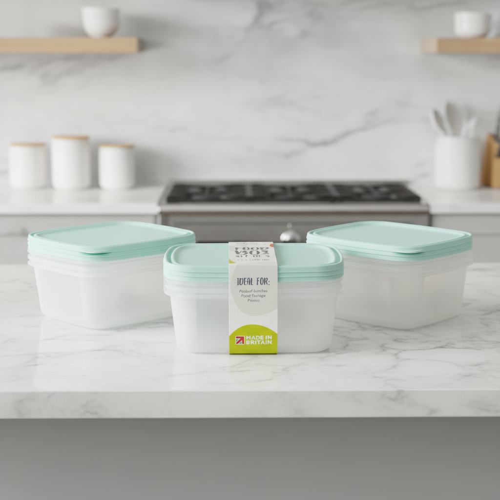 Plastic Food Container 2L for Lunch and Food Storage (Pack of 3)