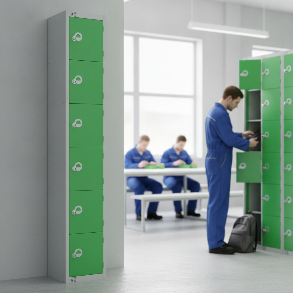 Powder Coated Steel Green Lockers 300mm Deep for Secure Storage