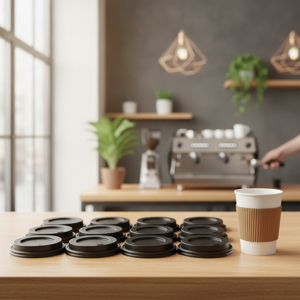 Polystyrene Lids for 8oz Coffee Cups for Cafés & Takeaways (Pack of 50)