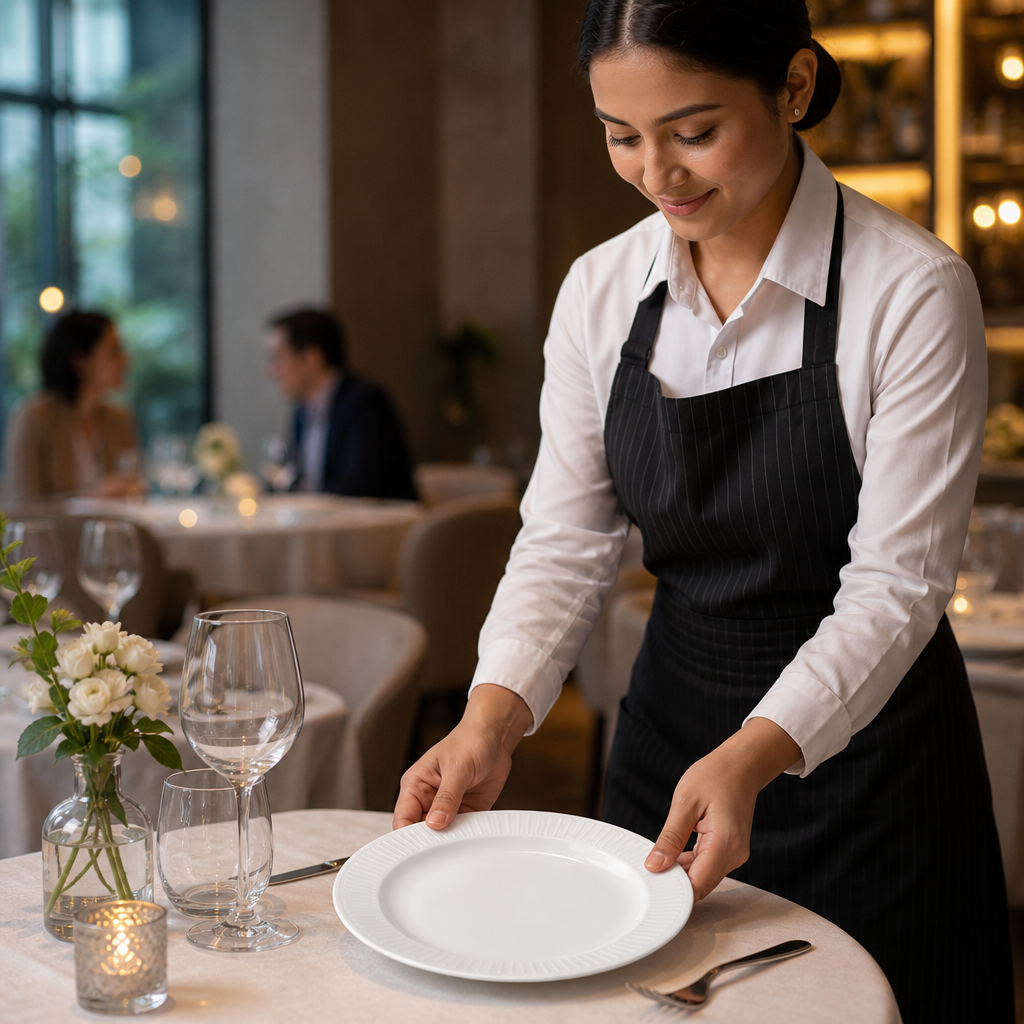 Rimmed Plates 276mm Vitrified Ceramic for Restaurants (Pack of 12)