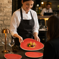 Triangular Plates 265mm Red Vitrified Ceramic for Dining (Pack of 12)