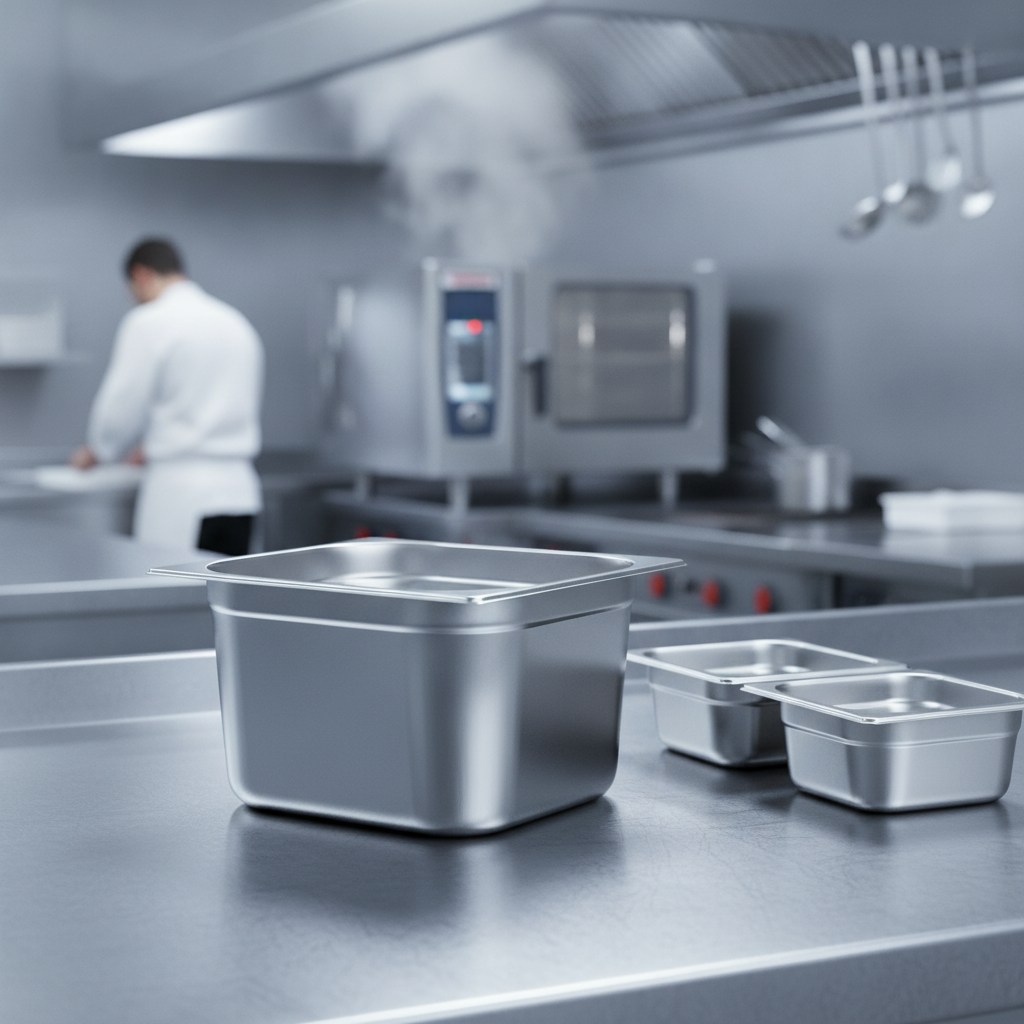 201 Stainless Steel 1/2 Gastronorm Tray 200mm for Commercial Use
