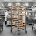 Stainless Steel Tray Clearing Trolley for Efficient Service