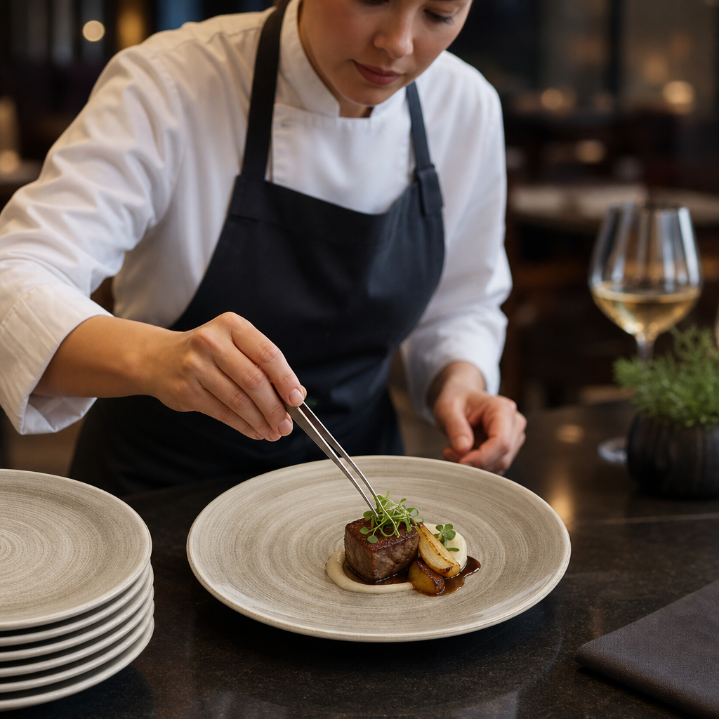 Coupe Plates 260mm Taupe Porcelain for Dining (Pack of 12)