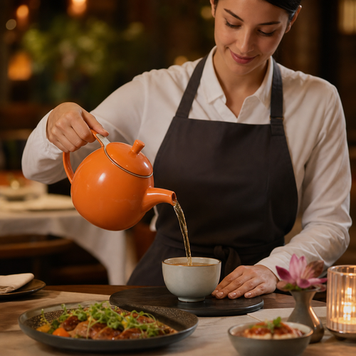 Ceramic Curve Teapot 680ml for Tea Brewing