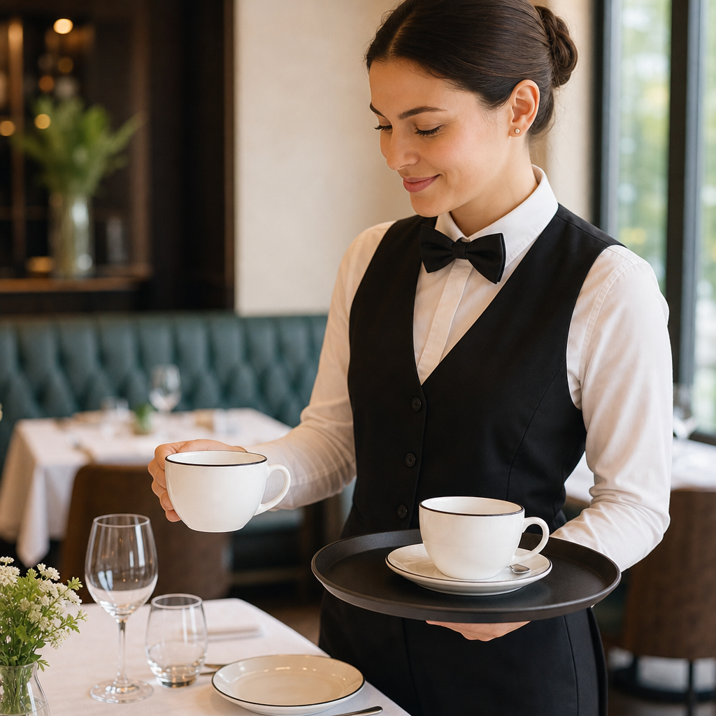 Elegant Cup Rim 206ml Black Fine China for Catering (Pack of 24)