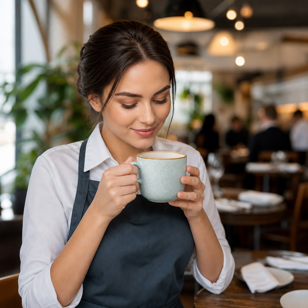 Mugs Blue 280ml Duck Egg Blue Vitrified Ceramic for Hospitality (Pack of 12)
