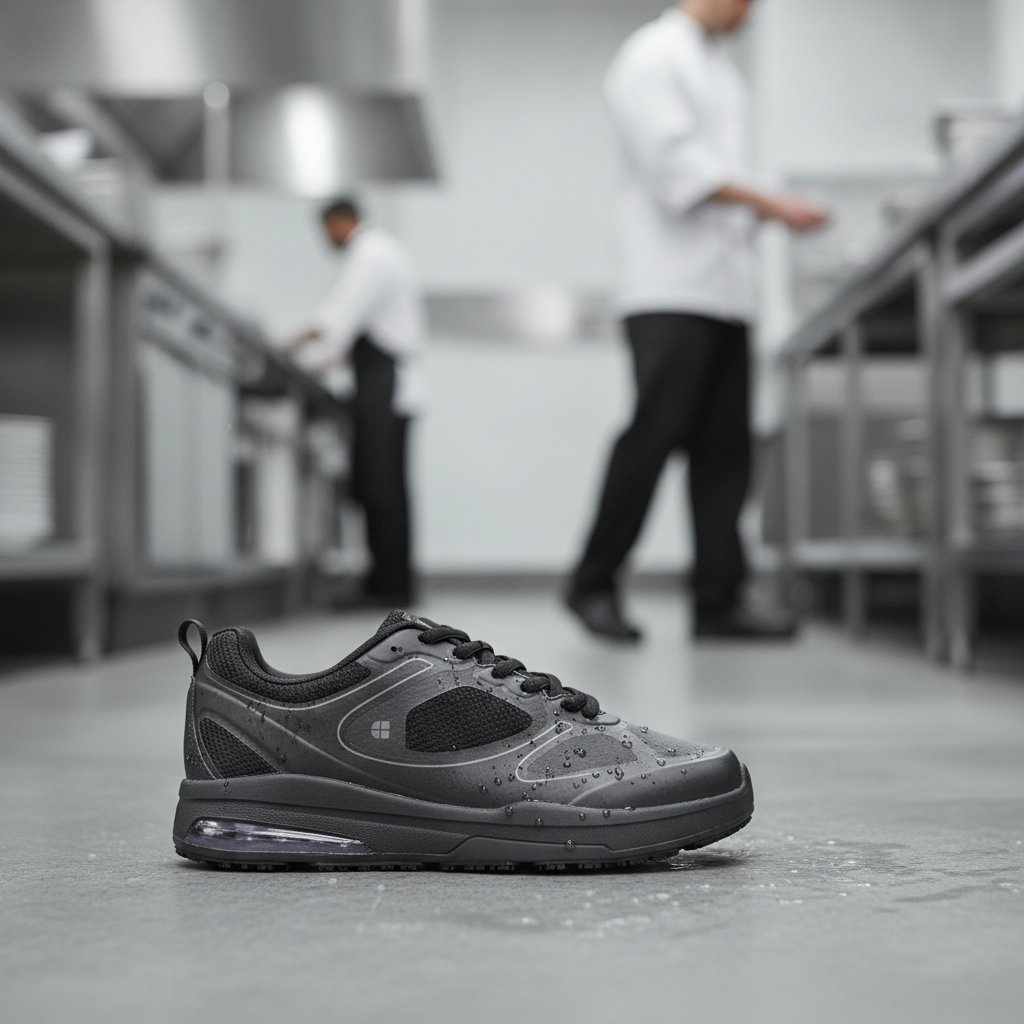 Waterproof Mesh Black Revolution Trainers for Workplace Safety