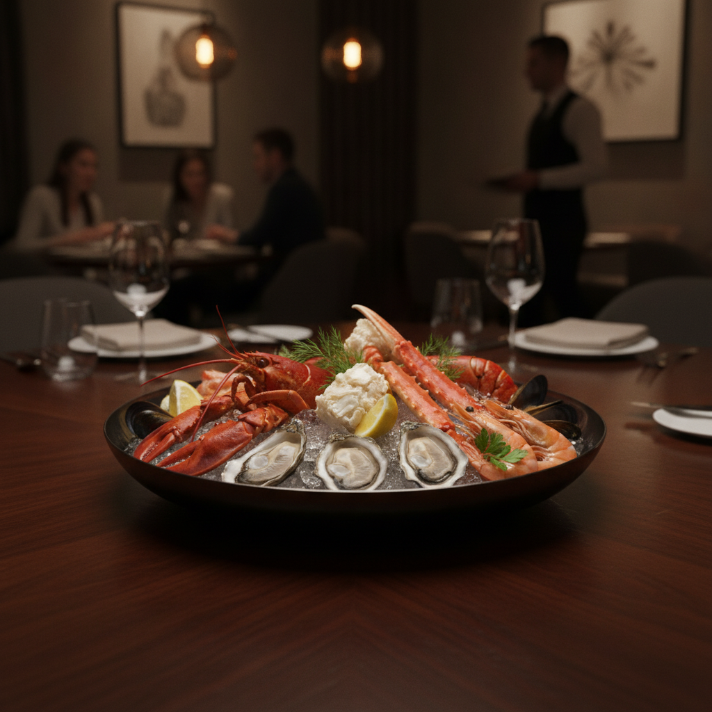 Stainless Steel Seafood Serving Bowl 350mm for Elegant Dining
