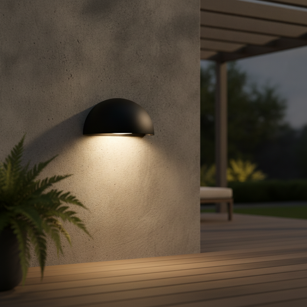 Metal Black Outdoor Wall Light for Sheltered Areas