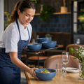 Deep Bowls Oslo 770ml Blue Porcelain for Casual Dining (Pack of 6)