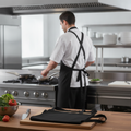 Polycotton Black Bib Aprons for Kitchen Use (Pack of 2)