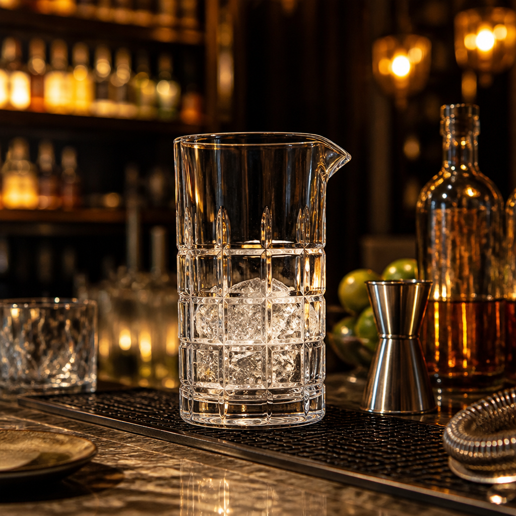 Crystal Glass Cocktail Mixing Glass 580ml for Home Bars