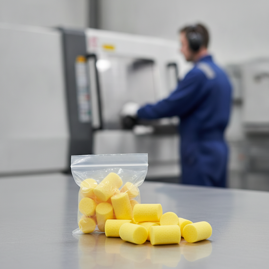 PVC Yellow Disposable Earplugs for Noisy Environments (Pack of 250)