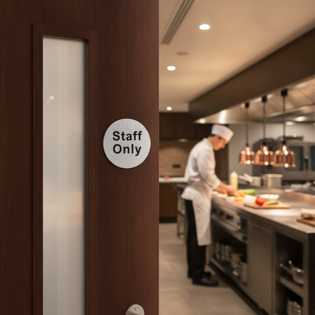 Stainless Steel Door Sign for Restricted Access Areas