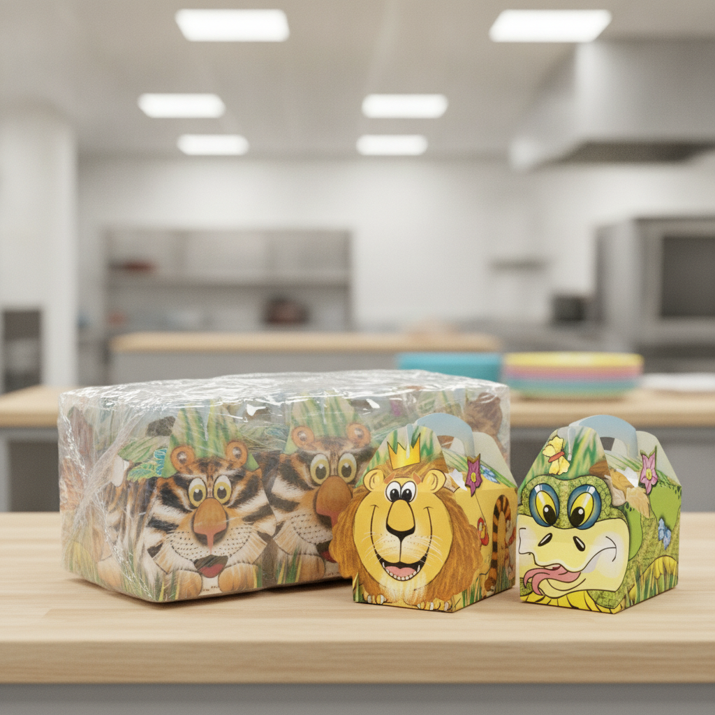 Recyclable Children's Meal Boxes 102mm for Parties & Events (Pack of 250)