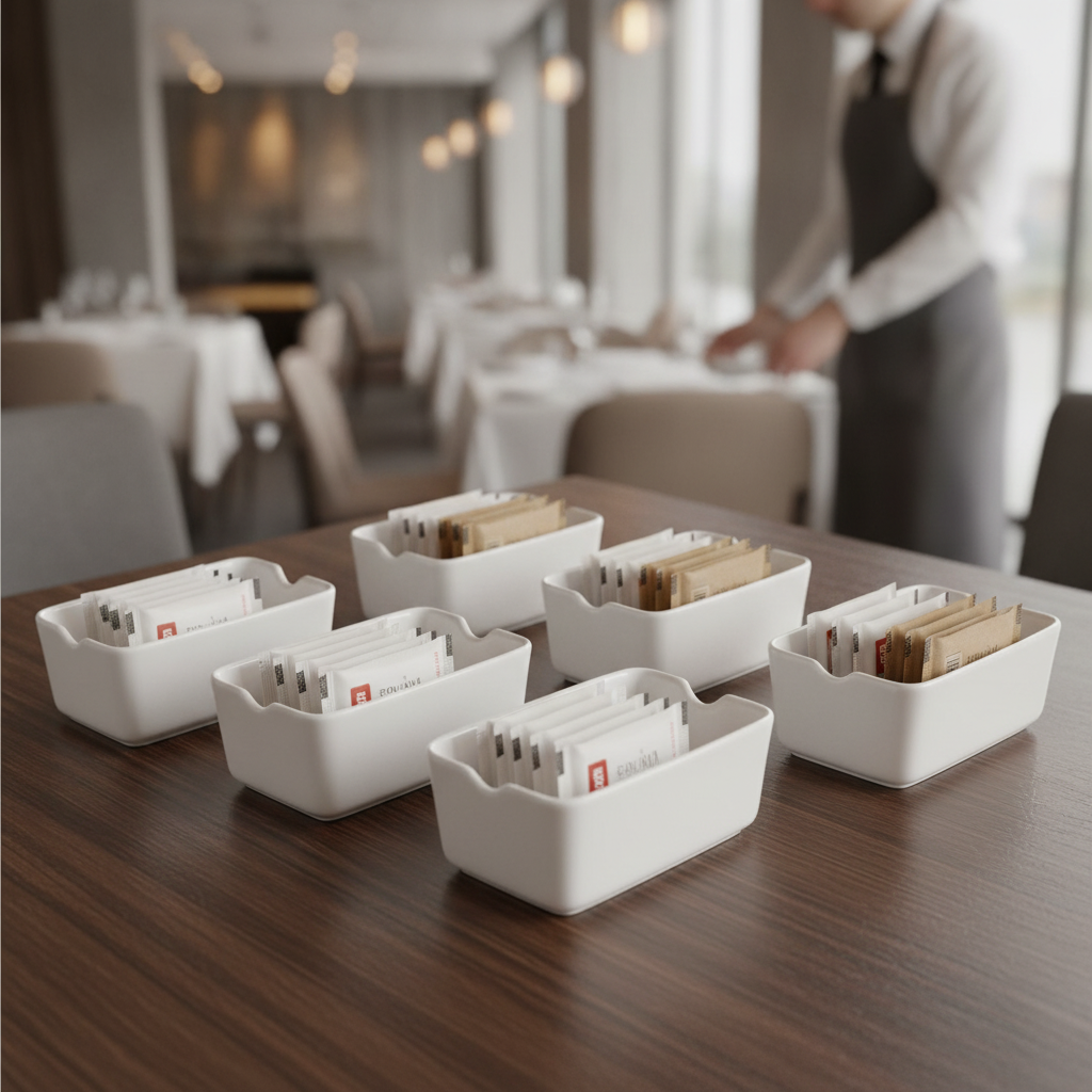 Porcelain Sugar Sachet Holders 110x75mm for Catering (Pack of 6)