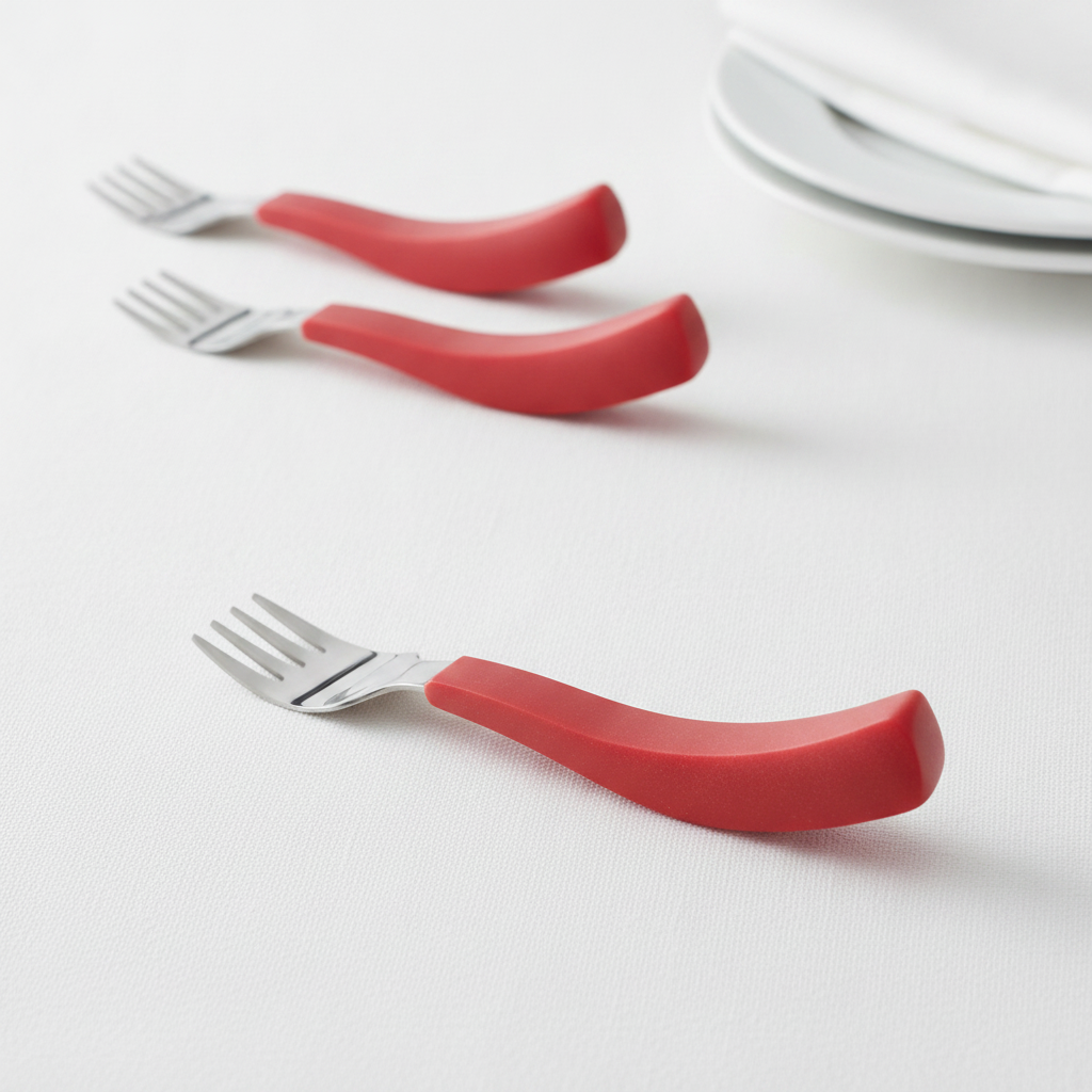 18/10 Stainless Steel Left Hand Forks Red for Enhanced Dining (Pack of 12)