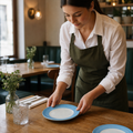 Slimline Plates 157mm Blue Porcelain for Cafés & Restaurants (Pack of 36)