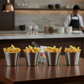 Stainless Steel Fry Cups 340ml for Buffets & Tabletop (Pack of 48)