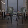 Genuine Leather Bar Stool with Steel Frame 1150x510mm for Indoor Dining