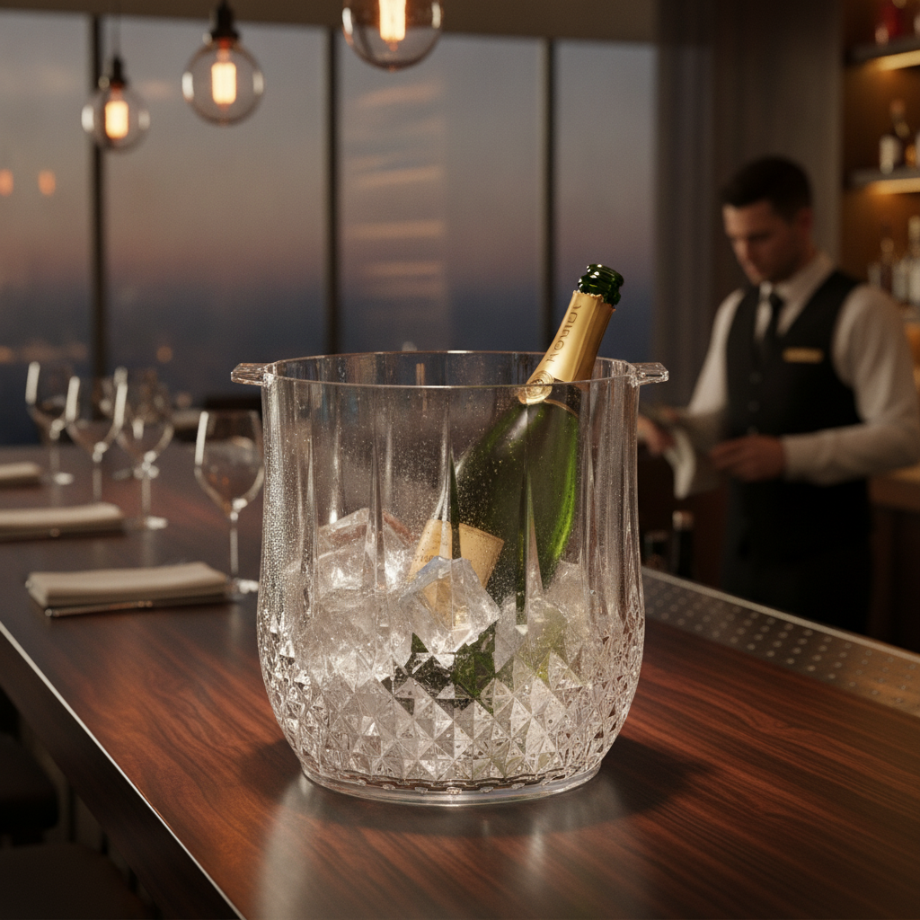 Polycarbonate Vintage-Styled Champagne Bucket 5.24L for Bars & Restaurants