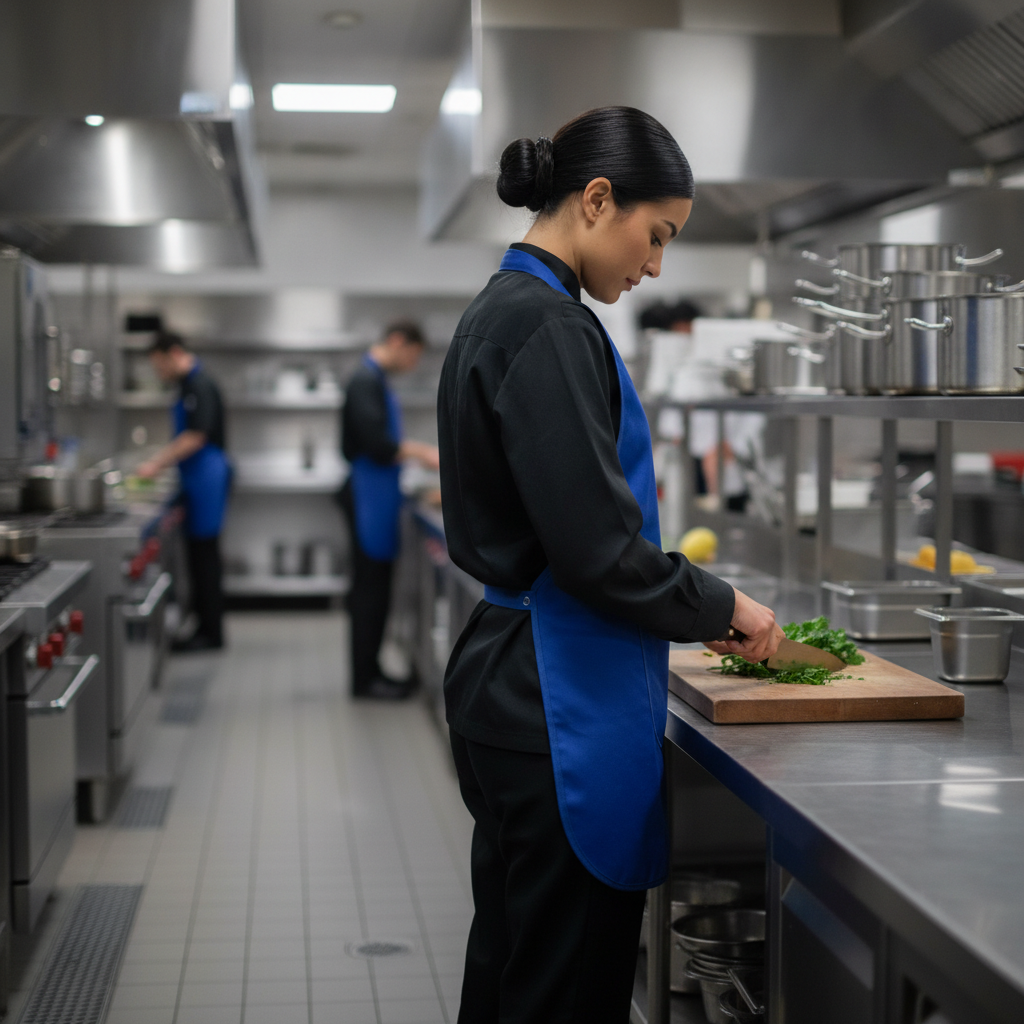 Polycotton Royal Blue Tabard for Canteens & Kitchens