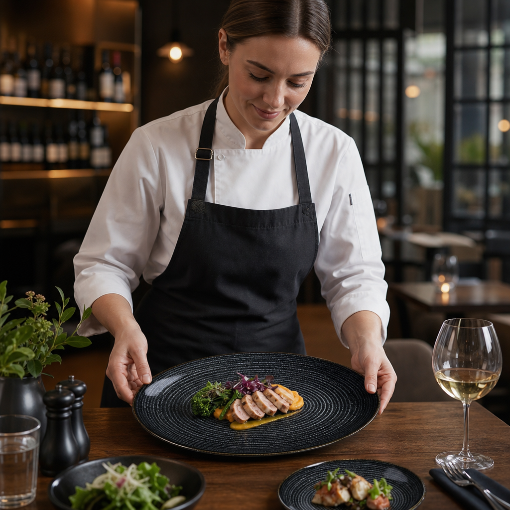 Black Oval Coupe Plates x 317 255mm Charcoal Porcelain for Dining (Pack of 12)